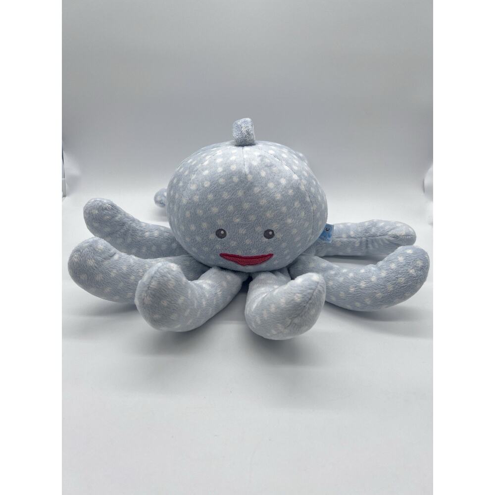 Octopus Blue White Plush Rattle Toy Mr Sock T Pus by Baby Aspen 10” Baby Lovey